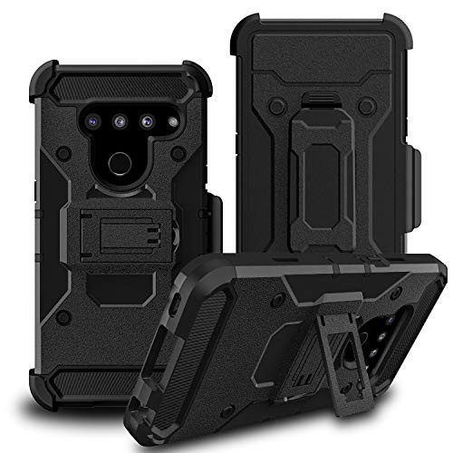 igooke LG V50 Holster Case LG V50 ThinQ case Heavy Duty Armor Shockproof Rugged Protection Case Cover with Belt Swivel Clip and Kickstand Compatible with LG V50-LG V50 ThinQ -Black- igooke LG V50 Holster Case LG V50 ThinQ case Heavy Duty Armor Shockproof Rugged Protection Case Cover with Belt Swivel Clip and Kickstand Compatible with LG V50-LG V50 ThinQ -Black-
