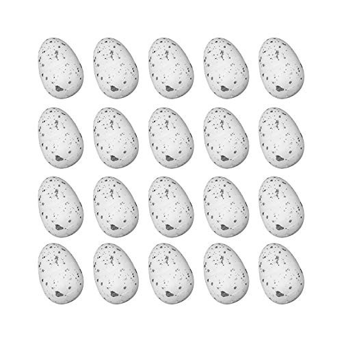 Easter Speckled Eggs Decorative Foam Easter Eggs Ornaments for Crafts and Easter Party Decorations -White-20pcs-