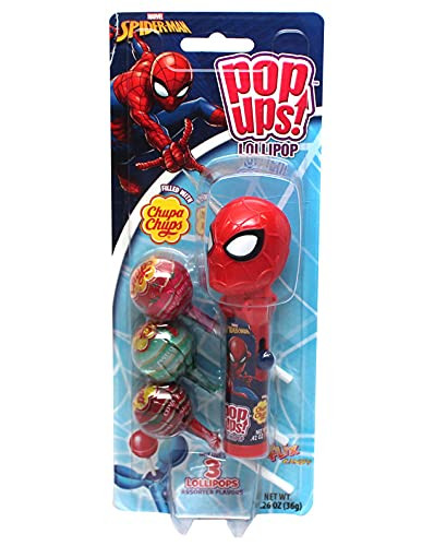 Marvel Pop Ups Lollipop Case Holder Spiderman with Chupa Chups Lollipops