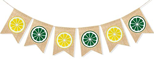 Uniwish Lemon Slices Banner Garland Lemonade Stand Decorations Lemon Theme Bridal Shower Birthday Hanging Bunting Home Outdoor Decor