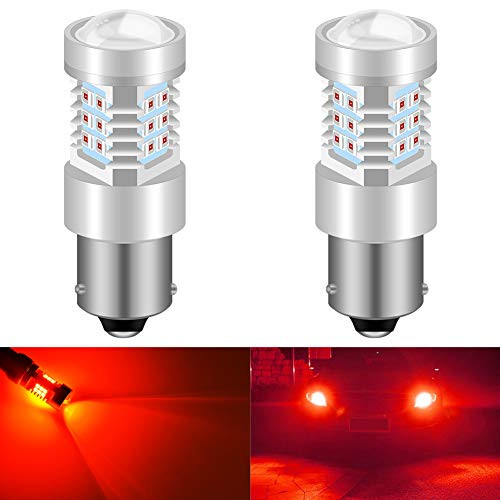 KaTur BAU15S PY21W LED Bulbs High Power 2835 21 Chipsets Super Bright with Projector Replacement for Tail Lights Brake Lights Turn Signal Lights,Brilliant Red (Pack of 2)