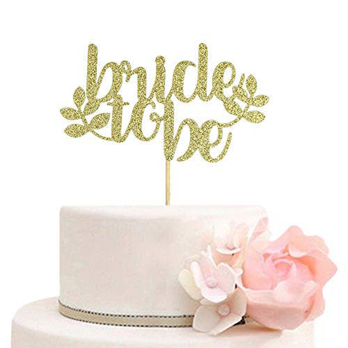 Bride to Be Cake Topper for Bridal Shower Engagement Bachelorette Wedding Party Decorations Gold Glitter