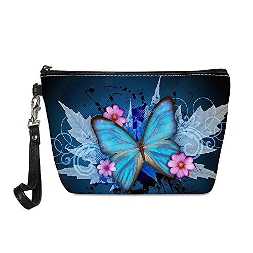 Amzbeauty Cute Butterfly Makeup Bag PU Leather Purse Toiletry Pouch Travel Cosmetic Bags with Zipper Gift for Women Amzbeauty Cute Butterfly Makeup Bag PU Leather Purse Toiletry Pouch Travel Cosmetic Bags with Zipper Gift for Women