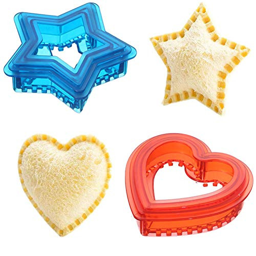 Uncrustables Sandwich Maker Sandwich Cutter and Sealer for Kids Cookie Bread Pancake Mold Press for Boys and Girls Round and Heart and Star Shape Decruster Sandwich Maker-Heart plusStar- Uncrustables Sandwich Maker Sandwich Cutter and Sealer for Kids Cookie Bread Pancake Mold Press for Boys and Girls Round and Heart and Star Shape Decruster Sandwich Maker-Heart plusStar-