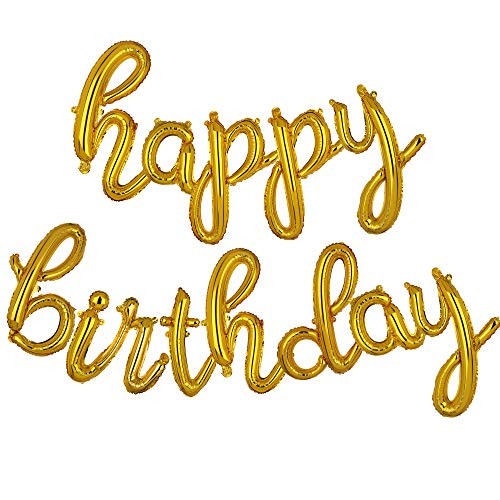 16 Inch Happy Birthday Balloons Banner Cursive Letter Foil Mylar Balloon Kids And Adults Birthday Party Decor Gold 16 Inch Happy Birthday Balloons Banner Cursive Letter Foil Mylar Balloon Kids And Adults Birthday Party Decor Gold