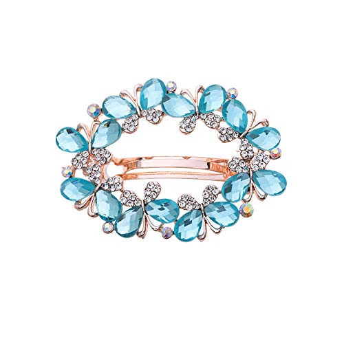 Ruihfas Casualfashion Bridal Hair Jewelry Austria Rhinestone Crystal Hair Barrette for Women Clips Hair Hairpins -Blue- Ruihfas Casualfashion Bridal Hair Jewelry Austria Rhinestone Crystal Hair Barrette for Women Clips Hair Hairpins -Blue-