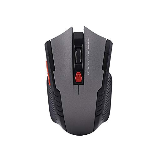 2.4Ghz Wireless Mouse Mini Portable Mice Optical Gaming Mouse with USB Wireless Receiver 6 Programmable Buttons Mice for PC Laptop -Gray-