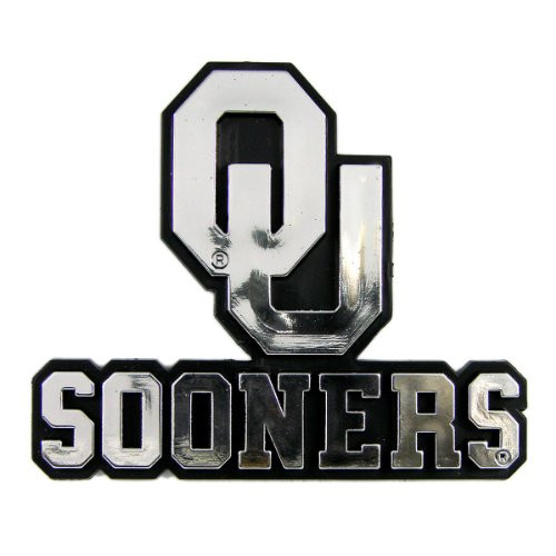 FANMATS NCAA Oklahoma Sooners Chrome Automobile Emblem 4 and quot- x 3 and quot-