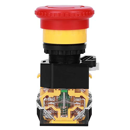Off-On Red Cover Emergency Stop Push Button Switch Emergency Button 3PCs Switch Station Stop Switch Box Switch Station 1 NC 1 NO