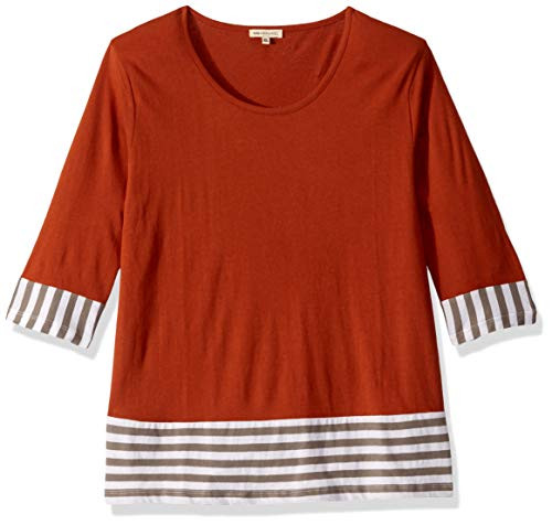 NCAA Women's UG Apparel Texas Longhorns Striped Panel Tee X-Large Burnt Orange