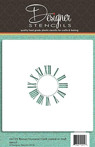 Roman Numeral Clock Cookie and Craft Stencil CM125 by Designer Stencils