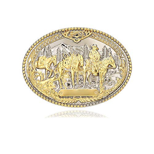 xinqida Fashion Vintage Celtic Knot Belt Buckle Men's Simple Cowboy Belt Buckle 2-gold Horse Large