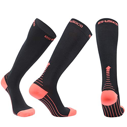 Compression Socks for Men and Women 20-30mmHg Best for Running Nursing Travel Fitness Varicose Veins and Pregnancy to Boost Stamina Circulation  and  Fast Recovery Orange