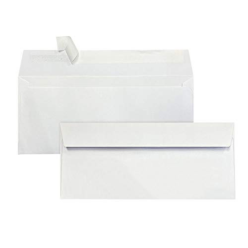 WINPAQ #10 Peel  and  Seal White Wallet Business Envelopes 4-1-8" x 9-1-2" 24lb perfect for mailing documents letters invoices and statements -50-
