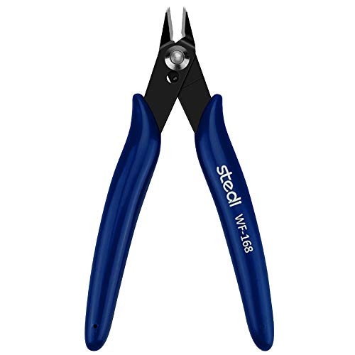 stedi 5 Inch Wire Cutters Precision Strongest and Sharpest Micro Shear Flush Cutter Lightweight Micro Wire Cutter Ideal for Electronics Aluminum Jewelry and narrow areas Blue