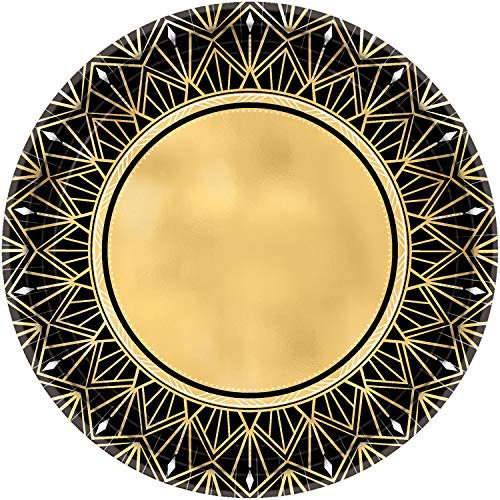 Amscan 591896 Glitz  and  Glam Metallic Party Plates 10.5" 8 Ct.