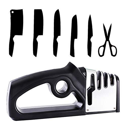 Knife and Scissor Sharpeners Scissor Sharpening Tool4-Stage Kitchen Knife and Scissor Sharpeners to Restore Knives or Shears Blades Quickly Safely Easy to Use for All Sized Household Knives