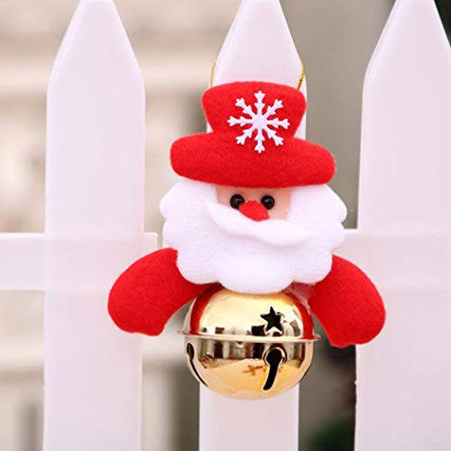 Brinote Plush Christmas Ornaments Christmas Tree Snowman with Metal bells plush Hanging Ornaments Decorations for Christmas Tree Pendant Party Decor Home Decorations -Red Bells and Santa Claus- Brinote Plush Christmas Ornaments Christmas Tree Snowman with Metal bells plush Hanging Ornaments Decorations for Christmas Tree Pendant Party Decor Home Decorations -Red Bells and Santa Claus-