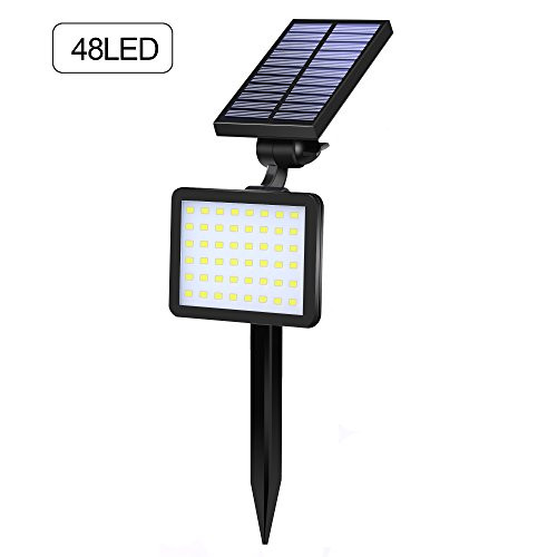 XINREE Solar Spotlights 48 LED Outdoor Solar Landscape Lights Solar Lights Adjustable 2 in 1 Wall Lights Flag Driveway Pathway Patio Yard Garden