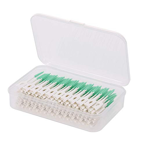 Leeofty 160pcs Double-ended Toothpick Soft Silicone Tooth Picks Dental Floss Interdental Brush teeth Stick Dental Hygiene Tools