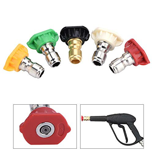 Yosoo 5Pcs Pressure Washer Spray Nozzles Tip Set1-4''Quick Connector 4000 PSI 2.5 GPM Multiple Degrees for Quick Connect High Pressure Washer