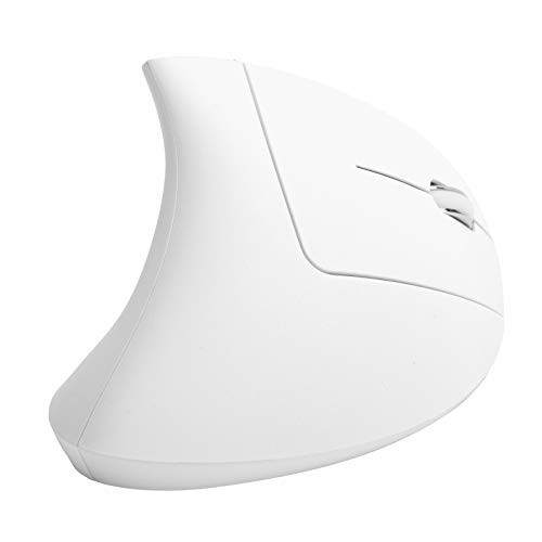 Gaming Mouse Ergonomic 4 Speed DPI Adjustable USB Mouse 2.4G Wireless Mode for Office Home-H1 Vertical White Mouse-