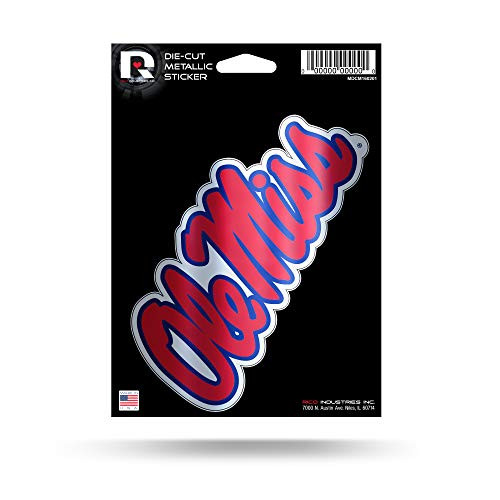 NCAA Mississippi Ole Miss Rebels Die Cut Metallic Sticker