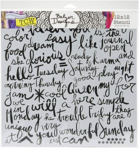 The Crafter's Workshop Template 12"X12"-Script Words Clear