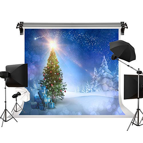 Kate 7x5ft/2.2x1.5m Holiday Winter Photography Backdrops Christmas Tree Background Cedar Blue Sky Background Children Photo Studio