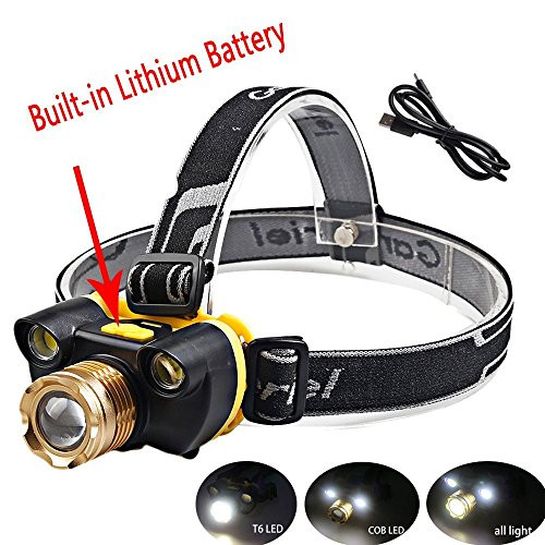 LED Headlamp Garberiel Super Bright T6 Flashlight COB Headlight USB Rechargeable headlamp