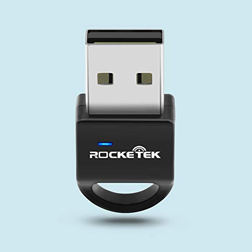 USB Bluetooth Adapter for PC Rocketek Bluetooth 4.0 Low Energy Dongle Receiver for Desktop Laptop Mouse Keyboard Printers Headsets Speakers PS4 Xbox Controllers Support Windows 7-8-8.1-10