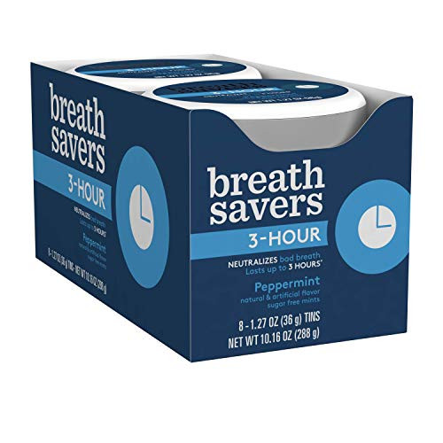 BREATH SAVERS Sugar Free Mints Peppermint 1.27 Ounce -Pack of 8-