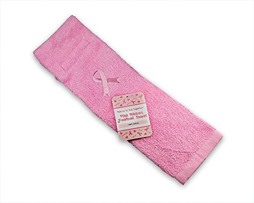 Fundraising For A Cause - Breast Cancer Pink Ribbon Football Towel - Pink Ribbon Towels for Breast Cancer Awareness -1 Towel-