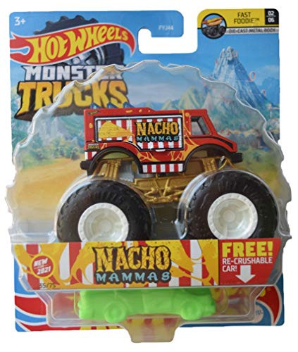 Hot Wheels Monster Trucks Nacho Mammas Re Crushable 35-75 -Fast Foodie 2-6- red 2021