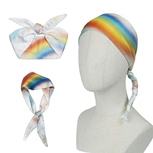 Alwaysgirls Women Headband Twist Bow Wired Headwrap Retro Bowknot Fashion Hair Accessory Hairband -Multicolored- Double Wide Knotted Headwrap for Women and Girls-Dreamy rainbow colors Alwaysgirls Women Headband Twist Bow Wired Headwrap Retro Bowknot Fashion Hair Accessory Hairband -Multicolored- Double Wide Knotted Headwrap for Women and Girls-Dreamy rainbow colors