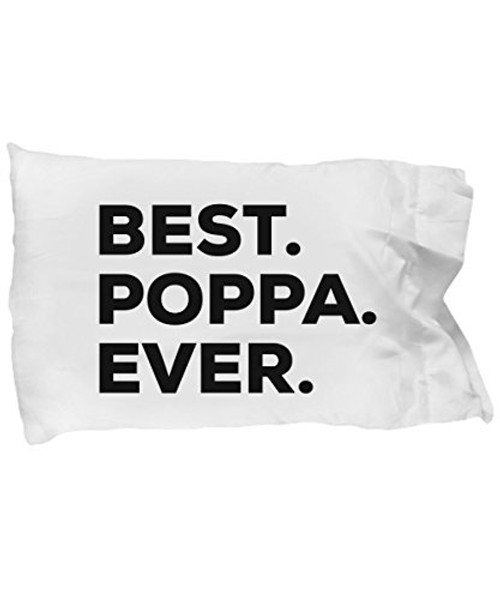 SpreadPassion Poppa Pillow Case - Best Poppa Ever - Gifts from Baby Kids Adults Grandchildren Grand Kids