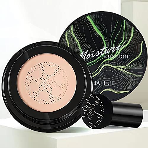 Mushroom Head Air Cushion CC Cream Foundation Moisturizing Concealer BB Cream Nude Long Lasting Matte CC Cream Makeup Liquid Foundation -Natural-