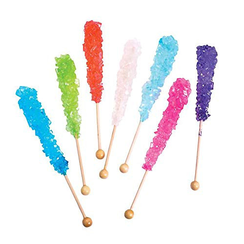 Rock Candy Lollipops Pops Candy Suckers Variety Color Assortment Individually Wrapped 6.5" -6-Pack- Rock Candy Lollipops Pops Candy Suckers Variety Color Assortment Individually Wrapped 6.5" -6-Pack-