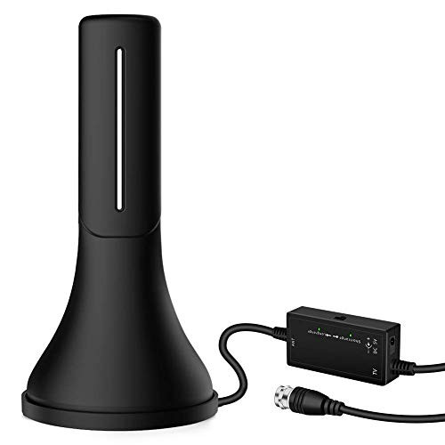 HDTV Antenna - Newest Portable Indoor Digital Antenna 120 Mile Long Range with Amplifier Signal Booster for 4K HD VHF UHF Local TV Channels with 13ft Coaxial Cable Support All Television-ANT-338A-