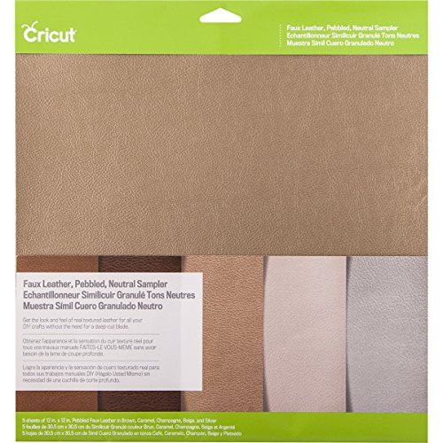 Cricut Pebbled Faux Leather, Neutral Sampler