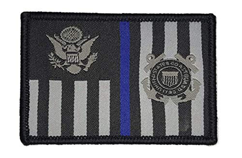 USCG Subdued Thin Blue Line Ensign - Morale Patch -Black-