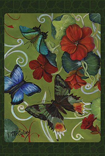 Toland Home Garden Butterflies and Flowers 12.5 x 18 Inch Decorative Spring Summer Floral Butterfly Garden Flag