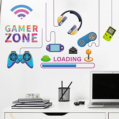 Game Wall Decals Colorful Video Game Wall Stickers for Kids Bedroom Gamer Zone Wall Decor Creative Game Controller Joystick Headset Wall Posters for Boys Room Playroom Game Wall Decals Colorful Video Game Wall Stickers for Kids Bedroom Gamer Zone Wall Decor Creative Game Controller Joystick Headset Wall Posters for Boys Room Playroom