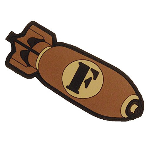 "F-Bomb" PVC Morale Patch with Hook Backing -Desert-