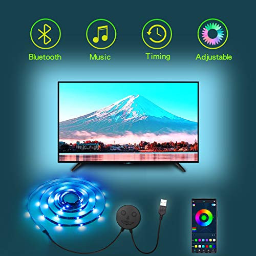 LED Lights for TV Led Backlight KESHU TV Led Lights USB Powered TV Backlight 6.56ft Led TV Backlight Sync with Music Bluetooth APP Control Led Strip Lights for Bedroom Gaming Bookcase