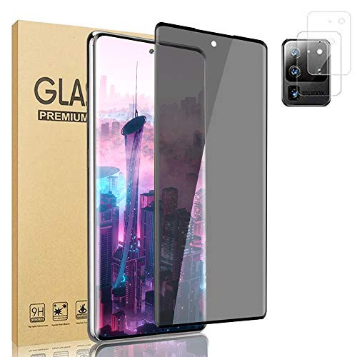 Galaxy S20 Ultra 5G Screen Protector plus2 Pack Camera Lens Protector Privacy Tempered Glass Screen Protector HD Anti-spy?9H ?3D Full Coverage?Anti Scratch?for Samsung Galaxy S20 Ultra 5G -6.8"- Galaxy S20 Ultra 5G Screen Protector plus2 Pack Camera Lens Protector Privacy Tempered Glass Screen Protector HD Anti-spy?9H ?3D Full Coverage?Anti Scratch?for Samsung Galaxy S20 Ultra 5G -6.8"-