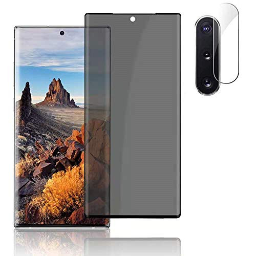 Galaxy Note 10 Plus Privacy Screen Protector  plus Camera Lens Protector 9H Hardness 3D Bending Easy Install Tempered Glass Screen Protector?for Samsung Galaxy Note 10 Plus-Note 10 plus 5G 6.8 Inch