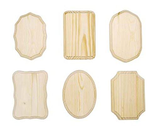 Darice 9179-63 Wooden Assorted Plaque, 7-Inch - x 6 PC
