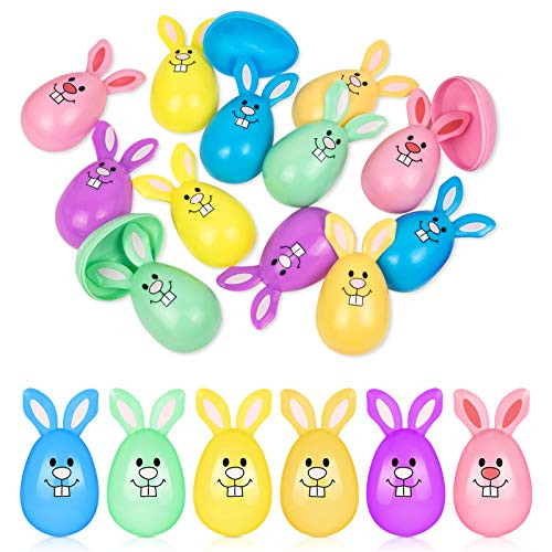 Kmfly 12 PCS Plastic Easter Eggs Fillable Easter Eggs for Easter Hunt Holiday Gifts Community Hunts and Party Favor Mini Easter Eggs in 6 Colors