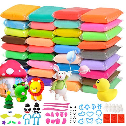 LEMEOSO 36 Colors Air Dry Clay Modeling Clay Ultra Light Plasticine Creative Magic Clay with Accessories and Tools for Kids DIY Crafts